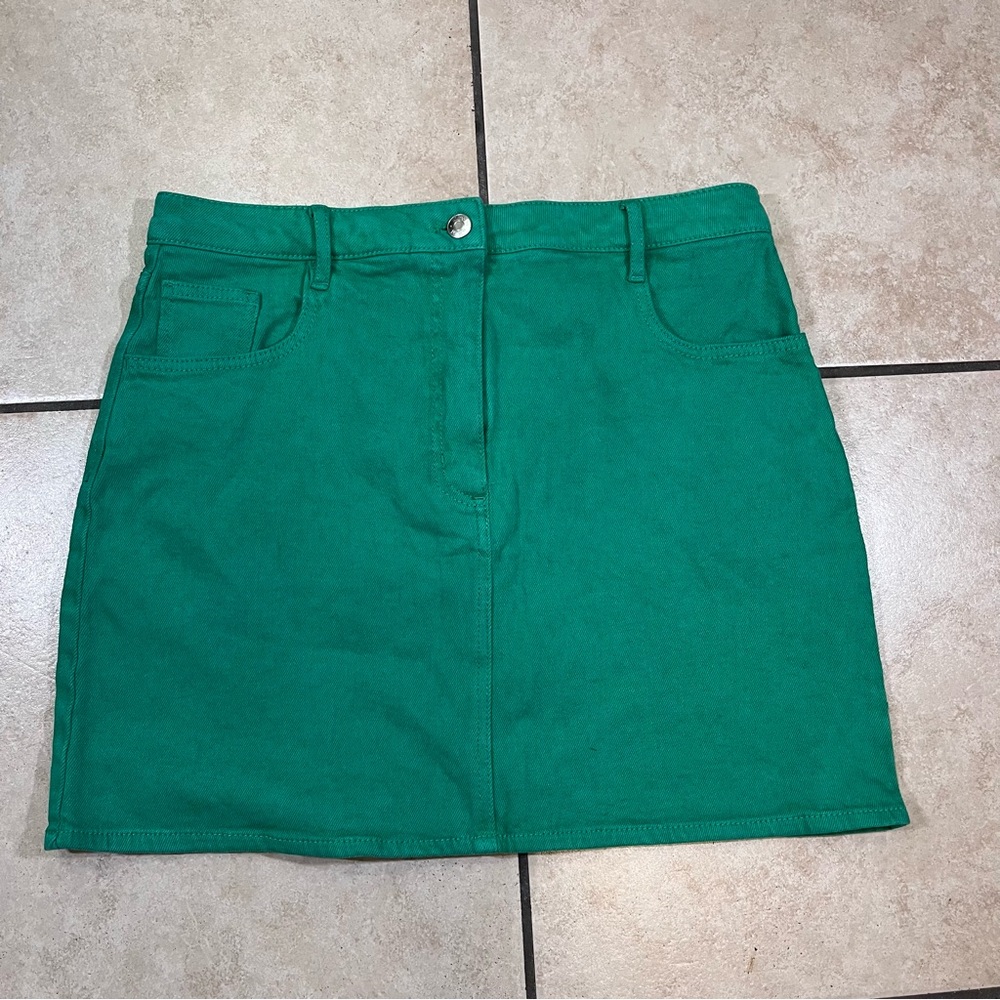 Wilfred Women’s Size 12 Green denim mini skirt Cotton‎